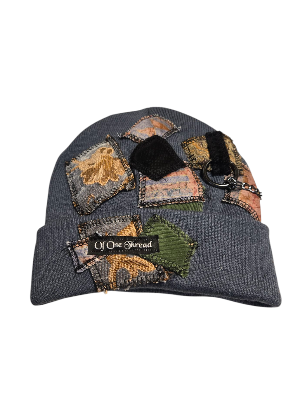 Light Blue Patchy Horn Hat