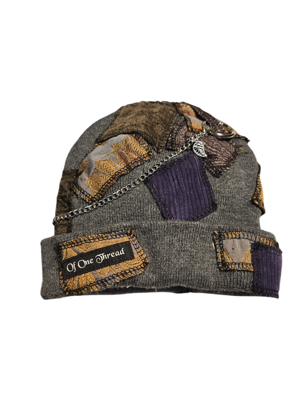 Gray Patchy Horn Hat