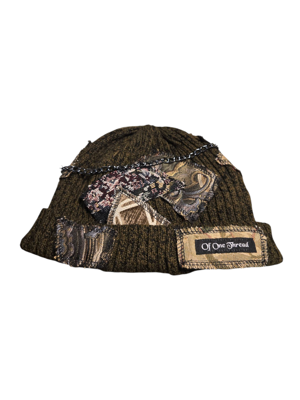 Green Patchy Horn Hat