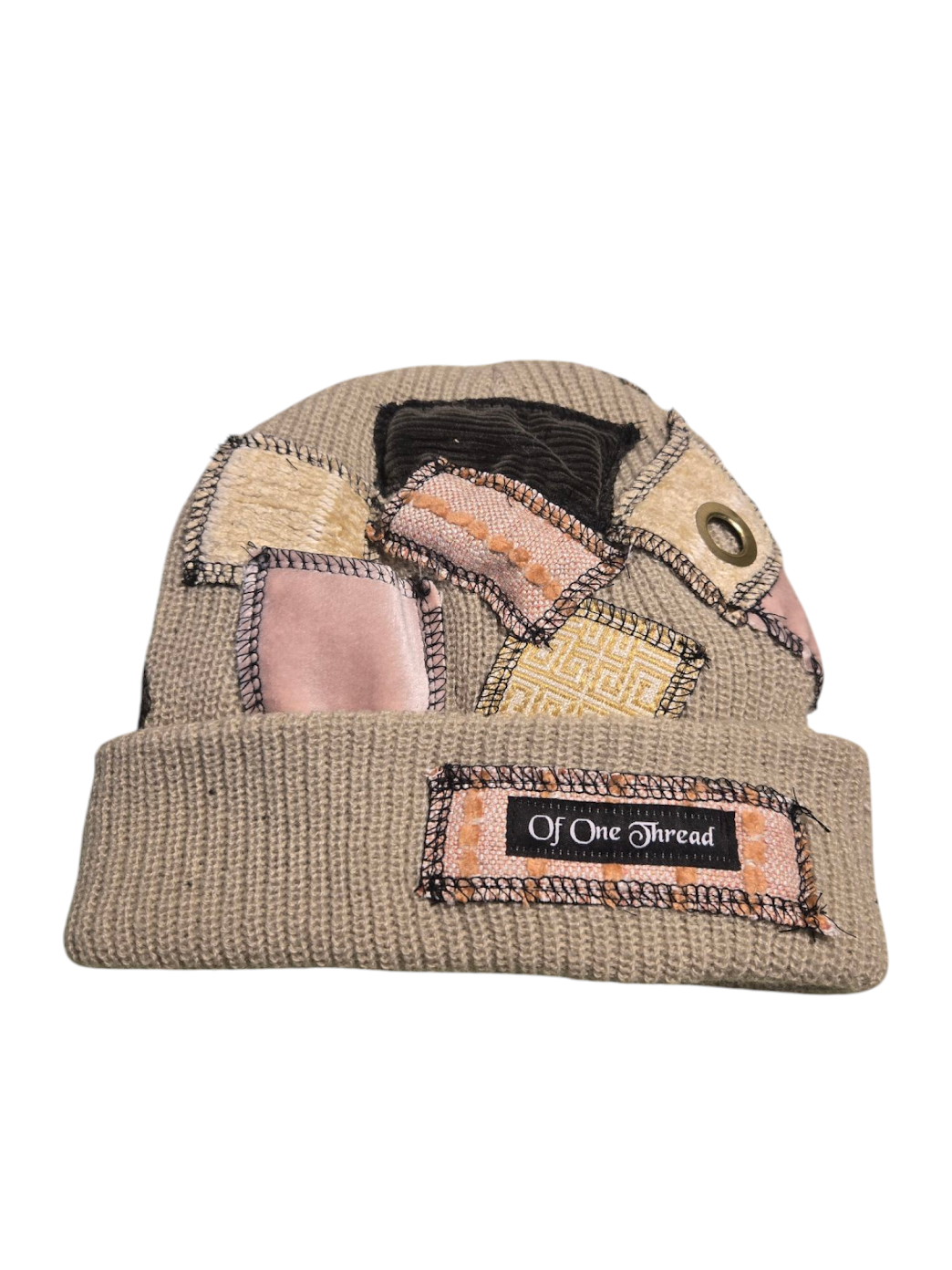 Tan Patchy Horn Hat