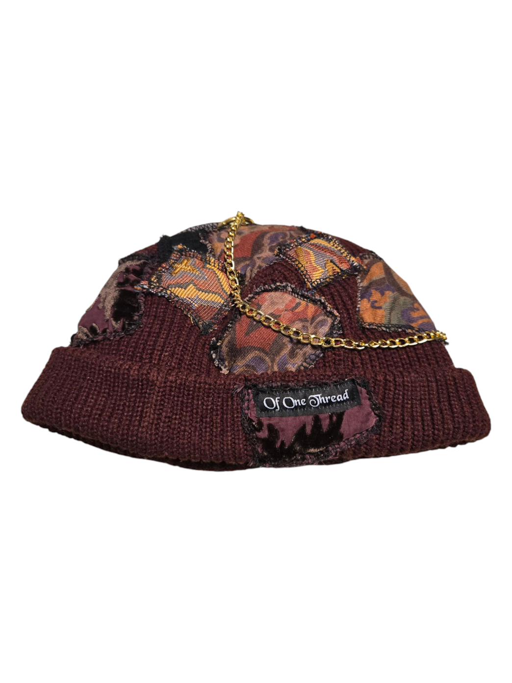 Maroon Patchy Horn Hat