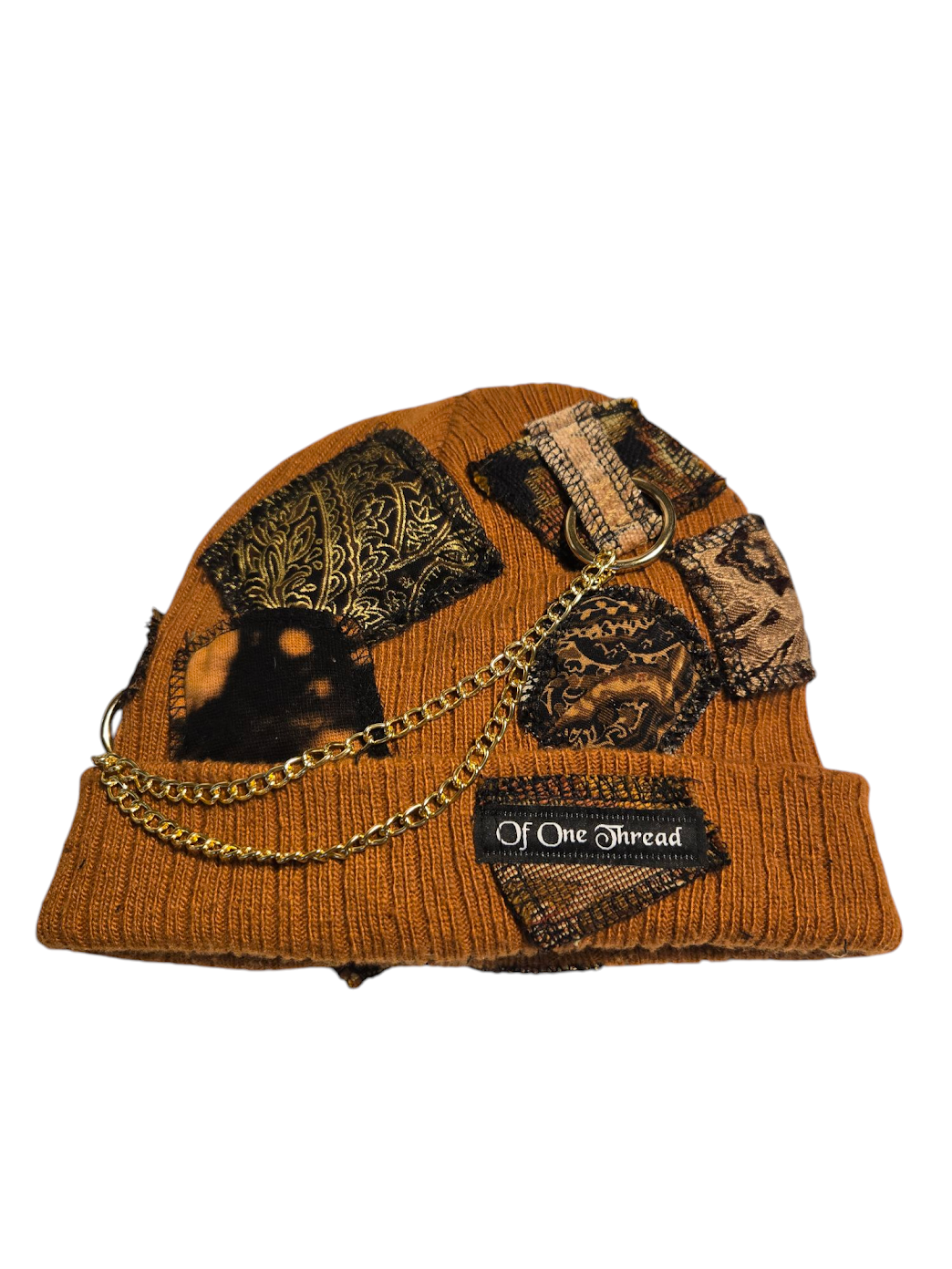 Orange Patchy Horn Hat