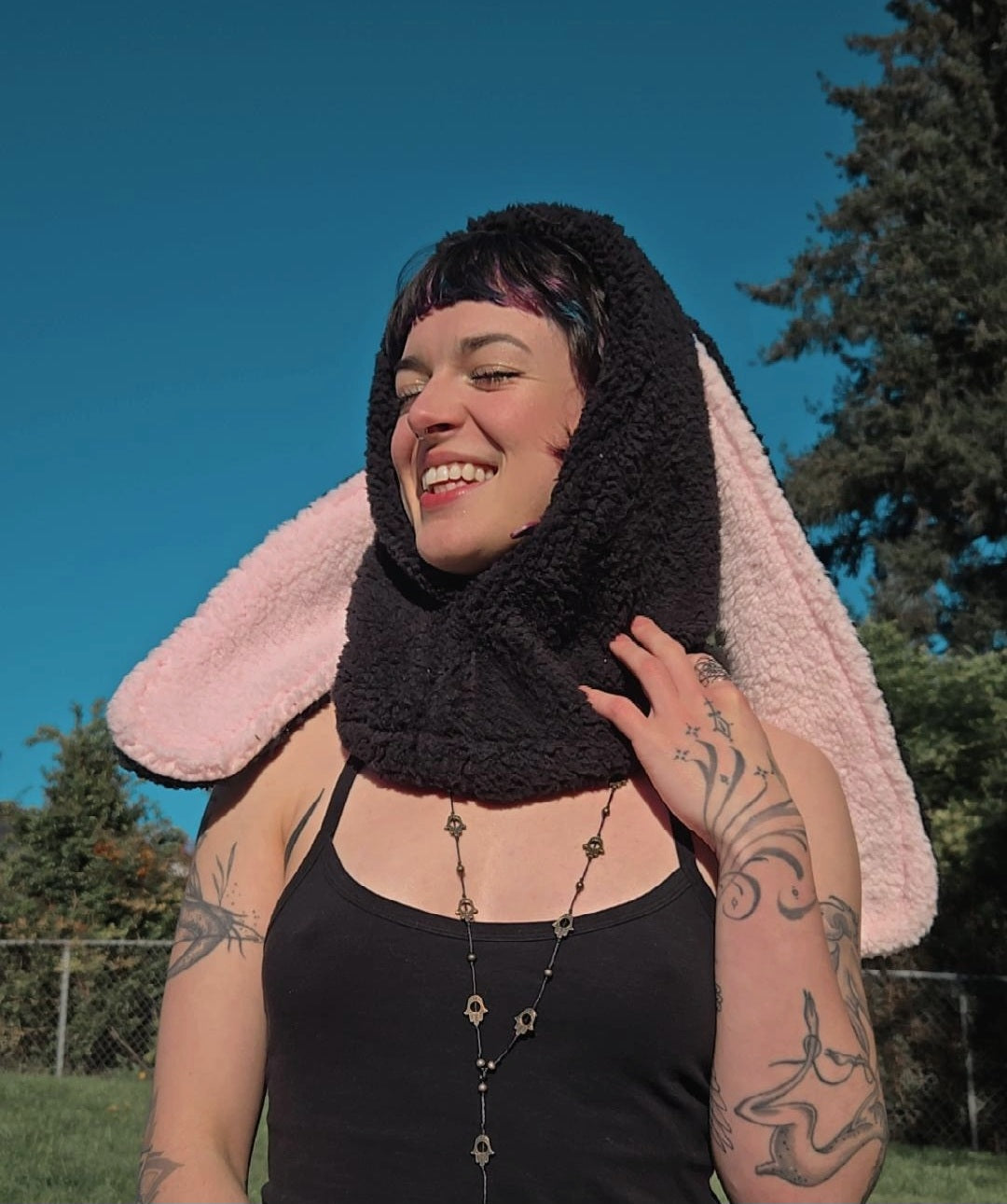 Midnight Bubblegum Bunny Hood