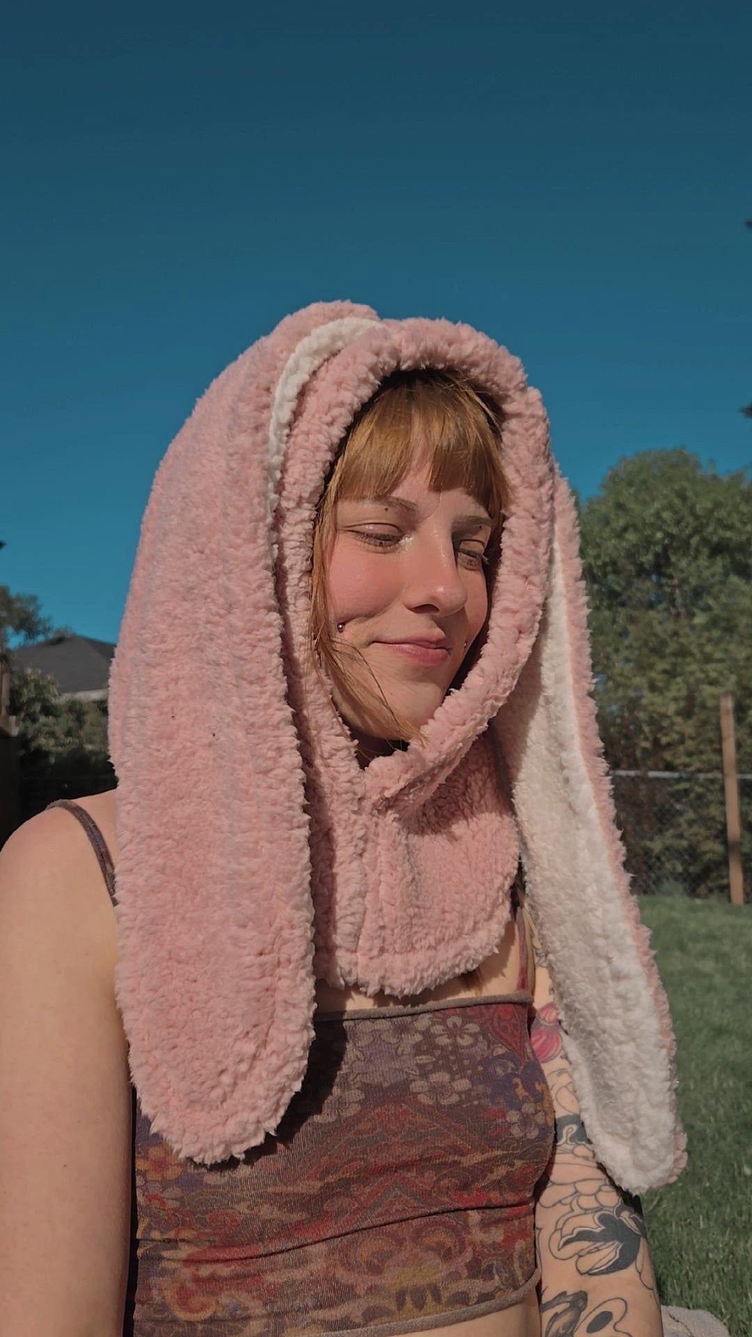 Strawberry Vanilla Bunny Hood