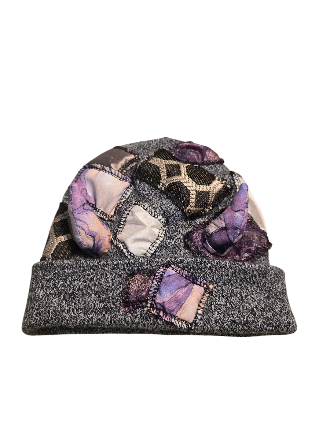 Gray Patchy Horn Hat
