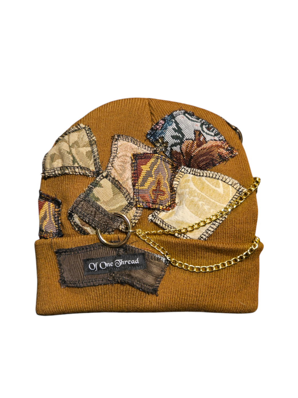 Brown Patchy Horn Hat