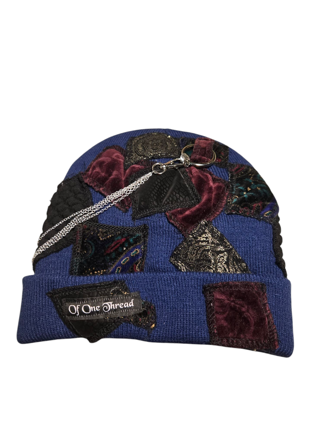 Blue Patchy Horn Hat