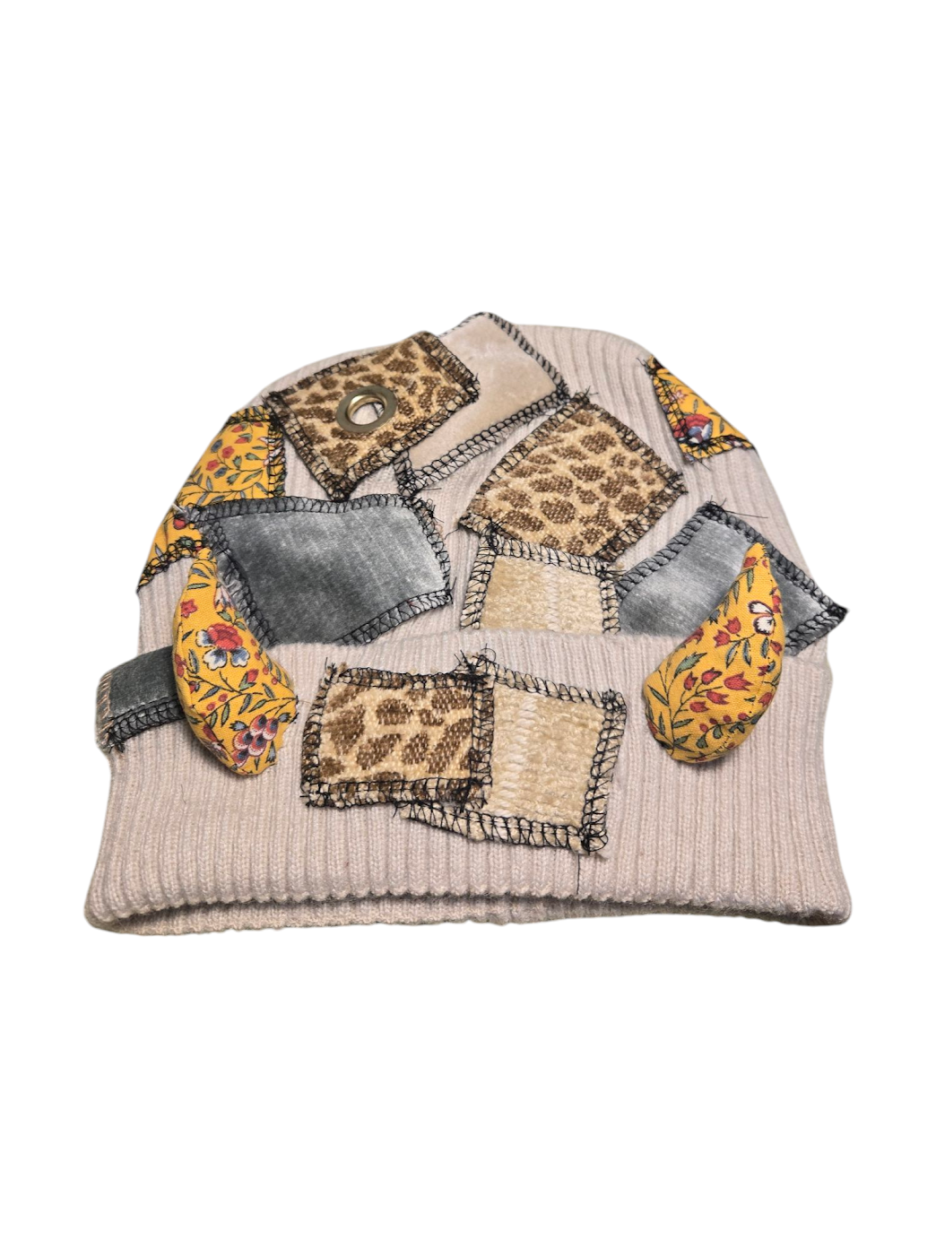 White Patchy Horn Hat