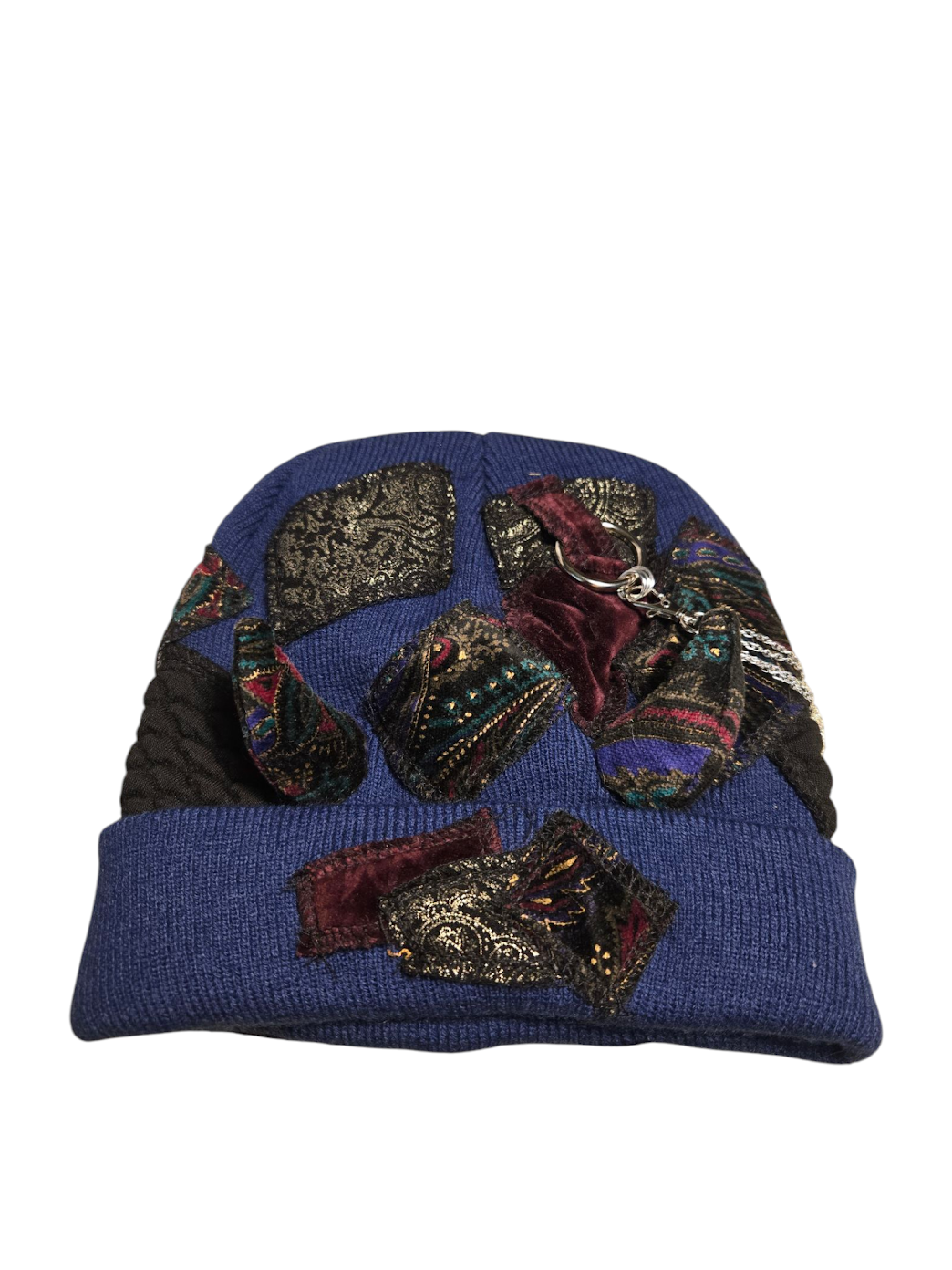 Blue Patchy Horn Hat