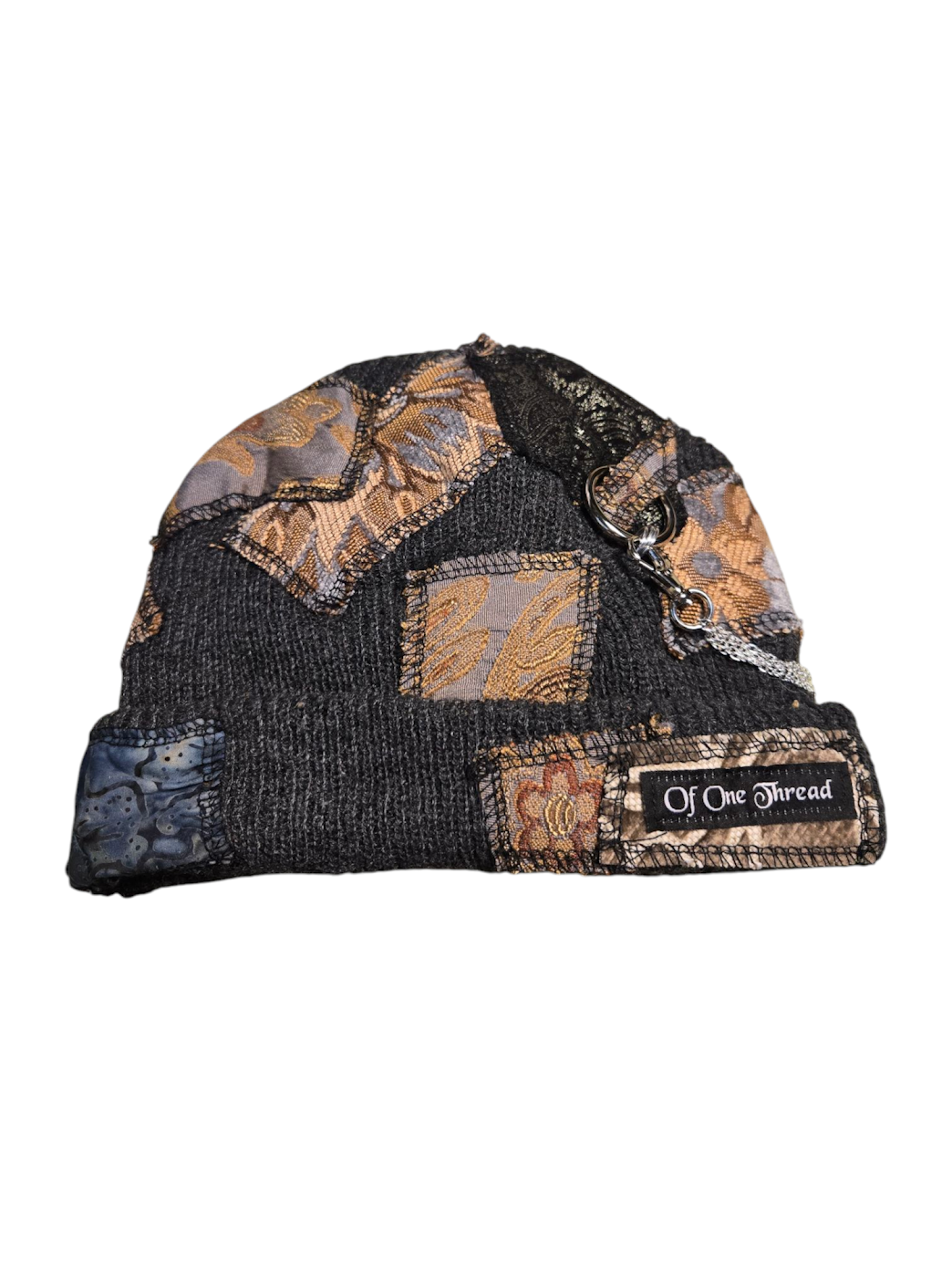 Gray Patchy Horn Hat