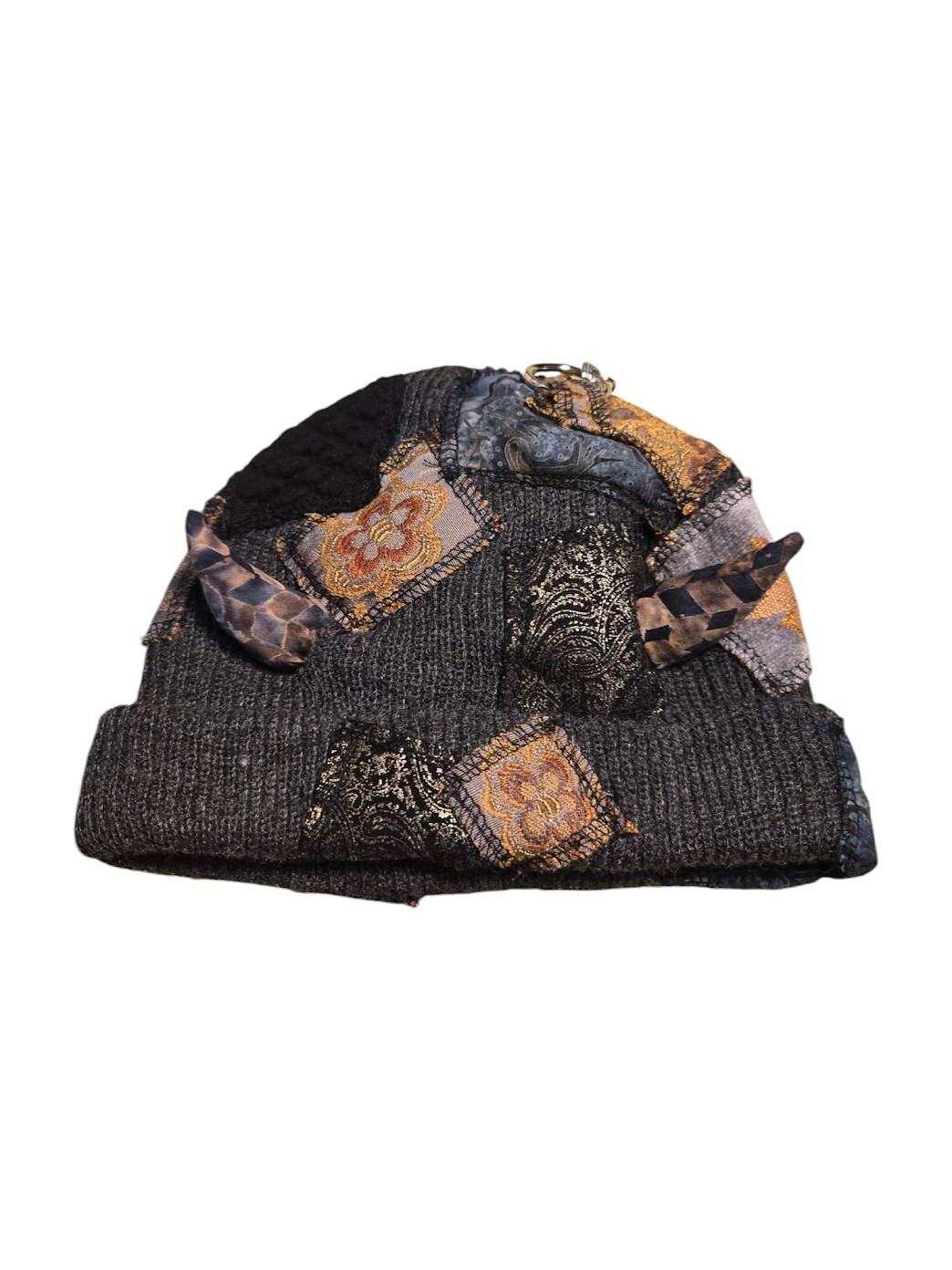 Gray Patchy Horn Hat