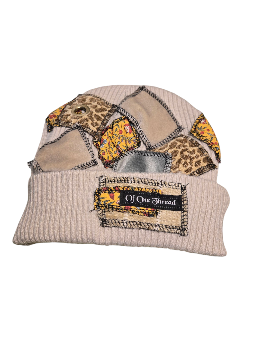 White Patchy Horn Hat