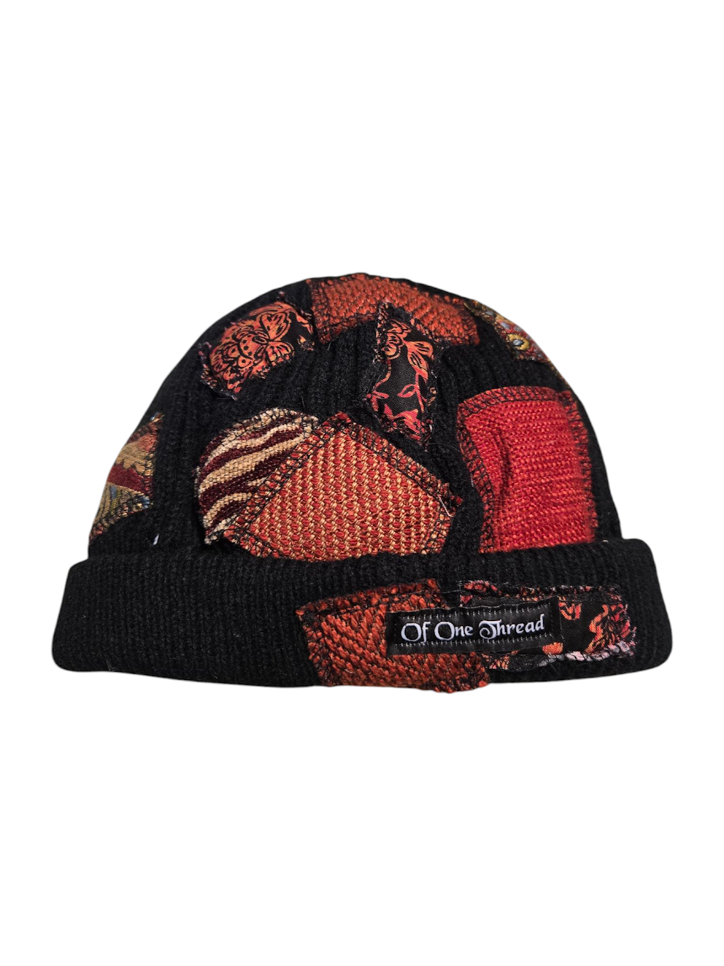 Black Patchy Horn Hat