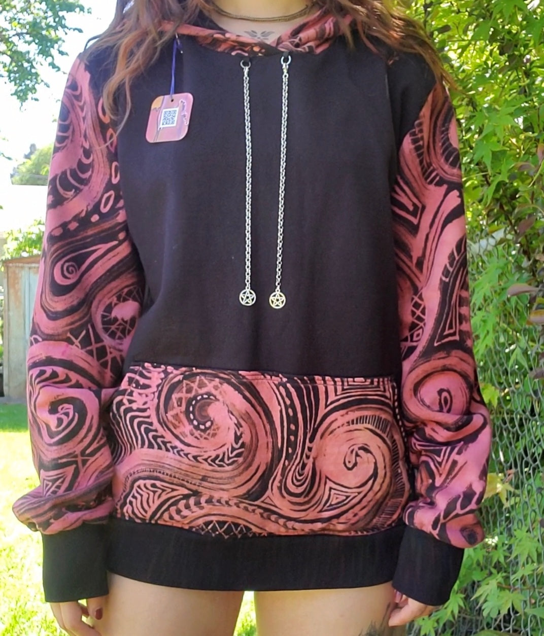 Rock Princess Ballerina Zip Hoodie / bleach store dye spray dye Foil and tulle